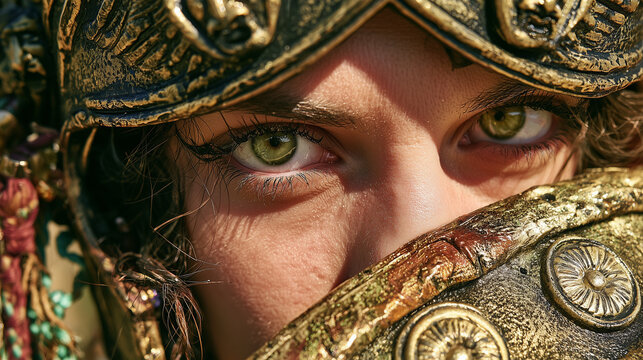 Photorealistic Greek Goddess Athena Close Up
