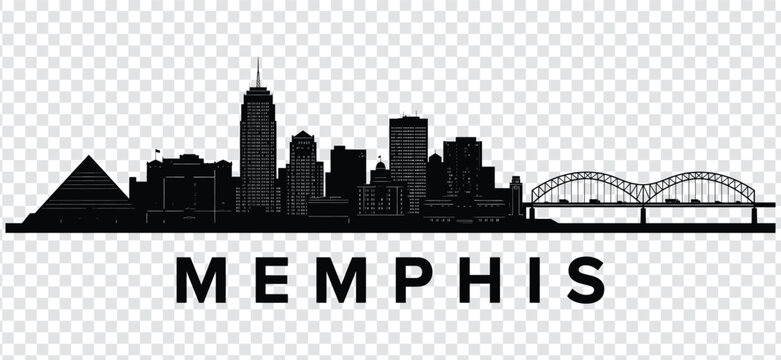 Memphis tennessee city skyline silhouette