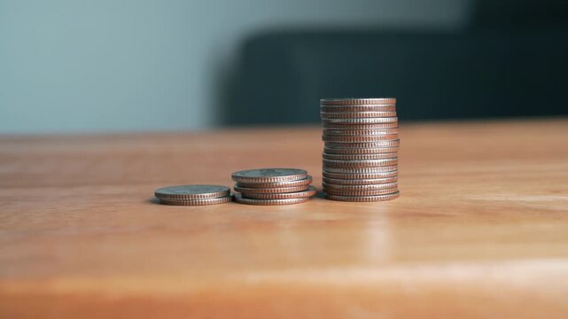 The concepts of saving and investing, the concept of saving money for financial accounting, to be arranged into a graph showing growth.