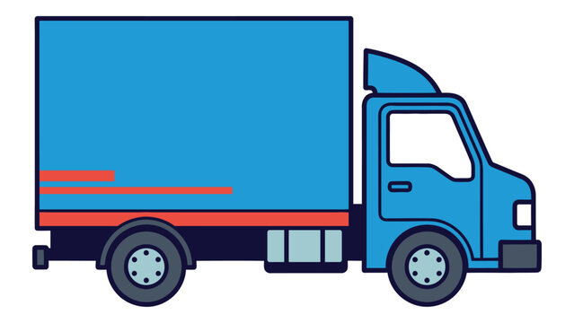 delivery truck in flat vector style vehicle transport shipping logistics