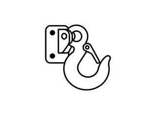 Fototapeta premium Industrial metal hook for lifting and securing objects with a mounting plate