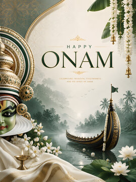 Happy onam festival celebration.