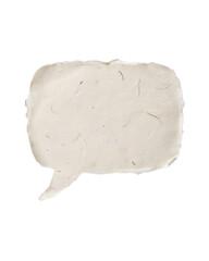 Naklejka premium Textured handmade paper speech bubble isolated on png transparent background