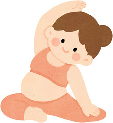 Fototapeta premium Pregnant woman practicing gentle prenatal yoga