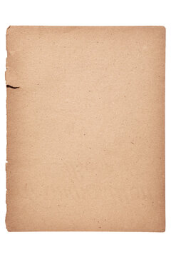Old ripped paper macro texture on white isolated background