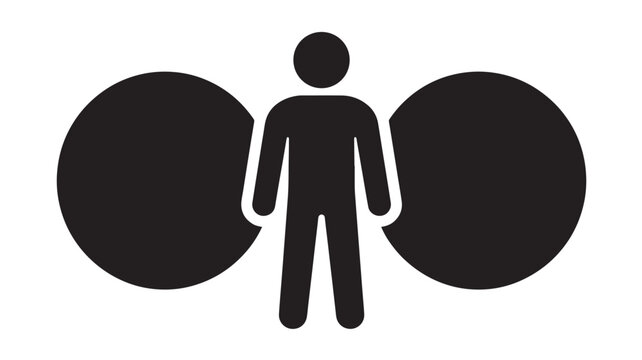 Figure Surrounded by Circles Representing Influence, Connection, or a Personal Aura Featuring Person, Impact
