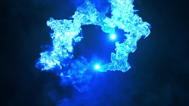 Electric Blue Flame Ring Creating a Mystical Energy Portal for Sci-Fi Logo Reveal, Fantasy Intro, Gaming Opener, Cinematic Branding, VFX Overlay and Dramatic Title Animation