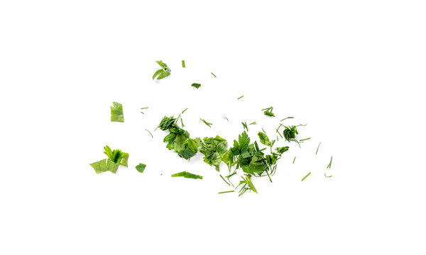 Fresh chopped herbs isolated