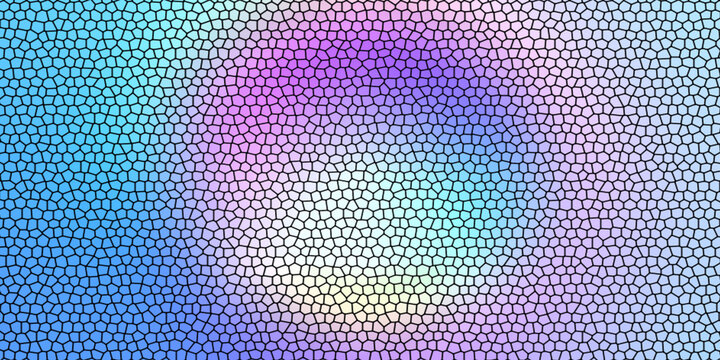 Abstract Stained Glass Mosaic Texture Background with Radial Pastel Blue and Purple Gradient
