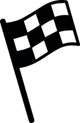 Fototapeta premium Black and white checkered racing flag icon vector graphic