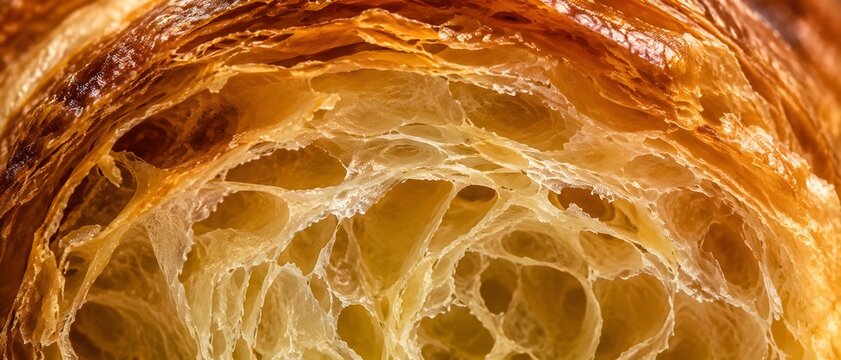 Croissant Interior Texture Closeup