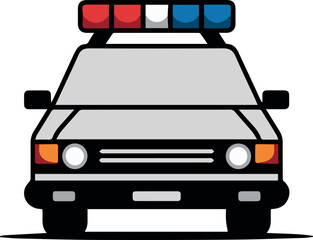 Police Car Front View Flat Icon © Icon Stock