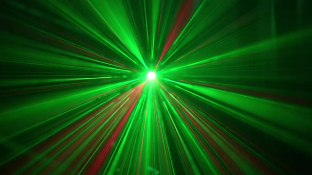 Psychedelic Green Sunburst Light Rays Motion Loop Video