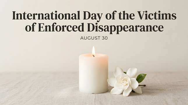 International day of the victims of enforced disappearance memorial candle