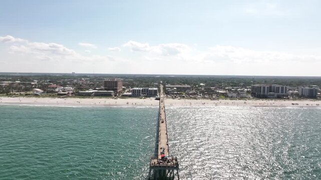  Aerial View of Fishing Pier Extending into Atlantic Ocean, Jacksonville, Florida&rdquo;