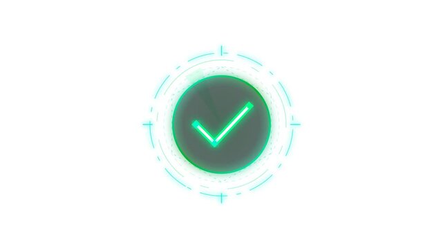 Animasi Neon Cyber Success Badge Shield 4K Motion Graphic Animation | Seamless Loop