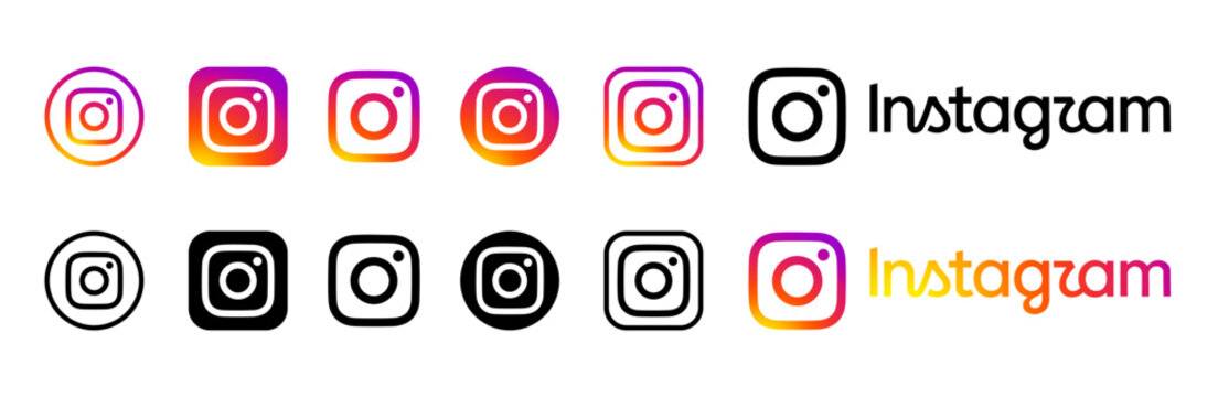 instagram logo icon collection with new updated brand identity watermark