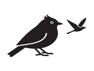 Fototapeta premium Bird silhouette icon set. Black avian vector graphics for nature and wildlife design.