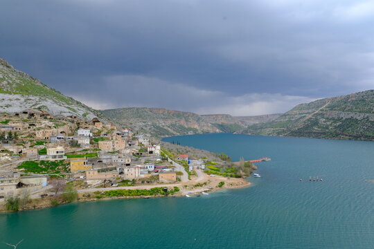 The Euphrates River; a view of the Euphrates in Nizip.
