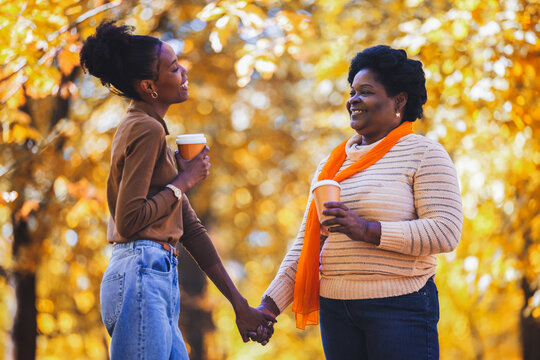 Holding hands and enjoying the seasonal beauty