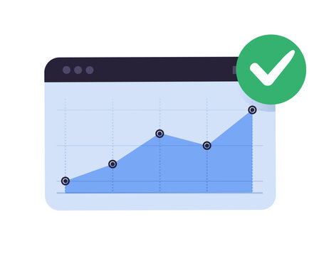 Statistic graph icon represents investment growth and business goals, a minimal vector solution for finance, banking