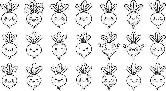 Line art radish icon