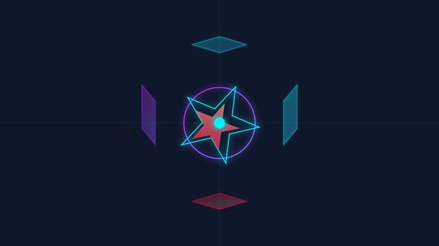Animasi Neon Prismatic Hypercube Unfold 4K Motion Graphic Animation | Seamless Loop