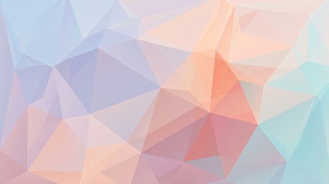 Pastel geometric abstract background with soft triangular shapes and modern low poly design.