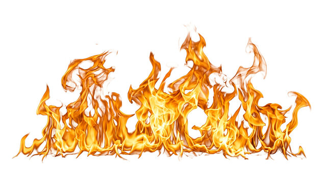 Blazing Fire Flames Burning Bright Isolated on Transparent Background