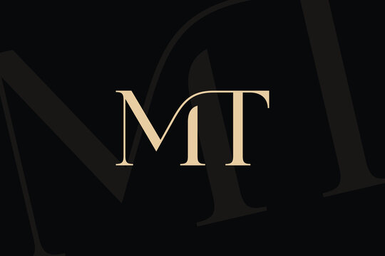 MT or TM letter logo icon design. Classic style luxury initials monogram.