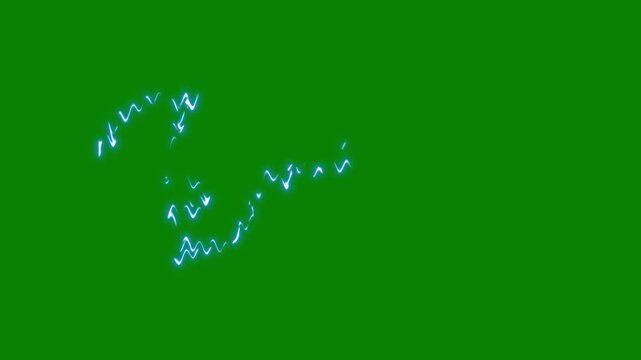 Cartoon lightning thunder  electric bolt strike overlay on green background.with thunder strike overlays and cartoon explosion effects  game cutscenes or cinematic anime inspired edits,4k video