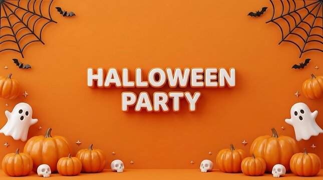Halloween Party Decorations Featuring Pumpkins Ghosts And Spooky Elements