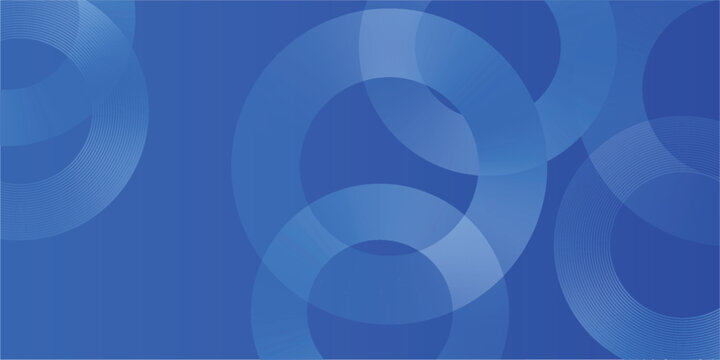 Abstract Blue Overlapping Concentric Circles Geometric Background