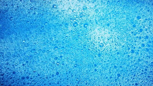 Blue soap foam texture background