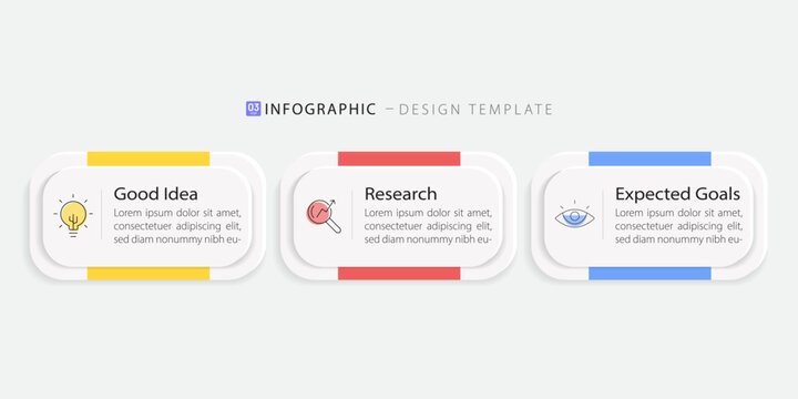 Business infographic template. 3 Step timeline journey. Process diagram, 3 options on white background, Infograph elements vector illustration.