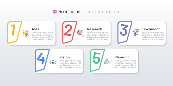 Timeline Creator infographic template. 5 Step timeline journey, calendar Flat simple infographics design template. presentation graph. Business concept with 5 options, gantt vector illustration.