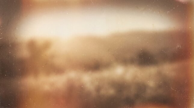 Vintage film grain texture featuring soft brown hues with blurred light leaks and aged paper overlay
