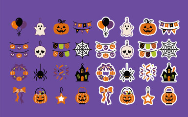 Fototapeta premium A delightful and extensive collection of halloween icons perfect for digital designs spooky projects and festive celebrations