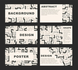 Fototapeta premium set of abstract maze line labyrinth poster background with square. seamless colorful elements pattern, abstract geometric shapes collection. trendy set of black geometric abstract shapes, design for b