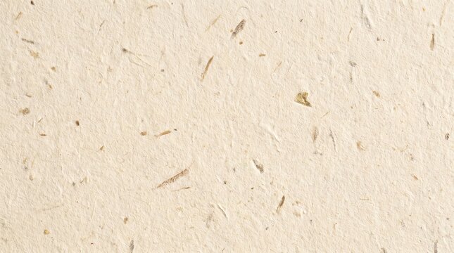 Textured beige handmade craft paper background featuring organic fibers and recycled vintage natural pulp surface details