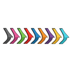 Fototapeta premium Colorful Row of Directional Arrows