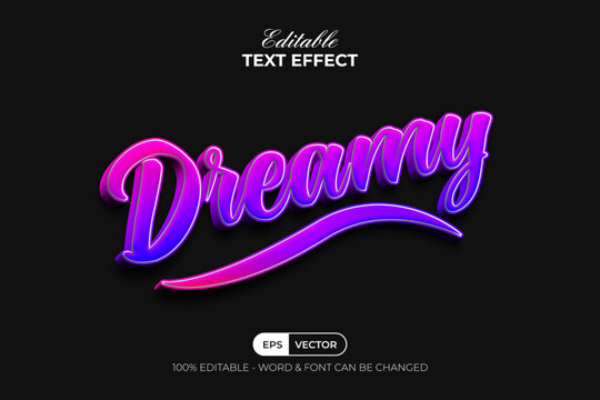 Gradient 3D Text Effect Style. Editable Text Effect.