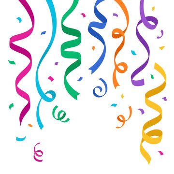 Colorful Party Streamers and Confetti Celebration Decoration Collection