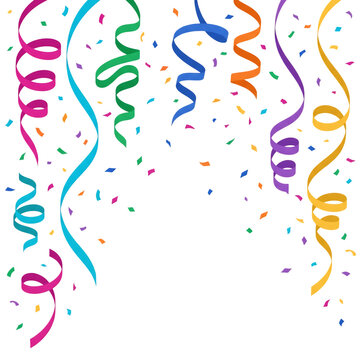 Colorful Party Streamers and Confetti Celebration Decoration Collection