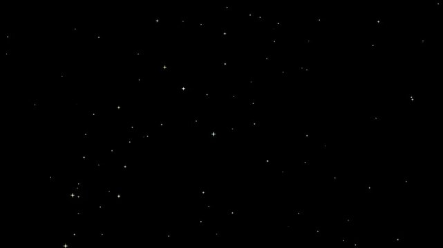 Bright shiny twinkling stars 4k loop abstract background, cosmic starry sky with twinkling stars. Starry night with glowing shinning stars.