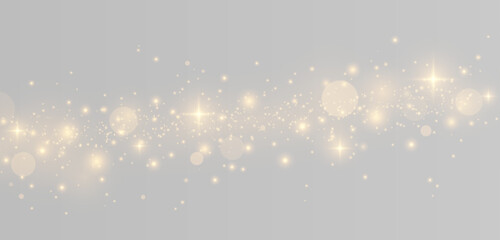 Obraz premium Sparkling particles and glowing bokeh with radiant highlights.