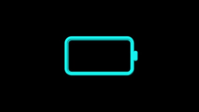 Digital low battery warning animation for technology projects 4k animation video.
