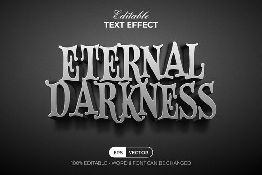 Editable Text Effect 3D Gray Color Style.