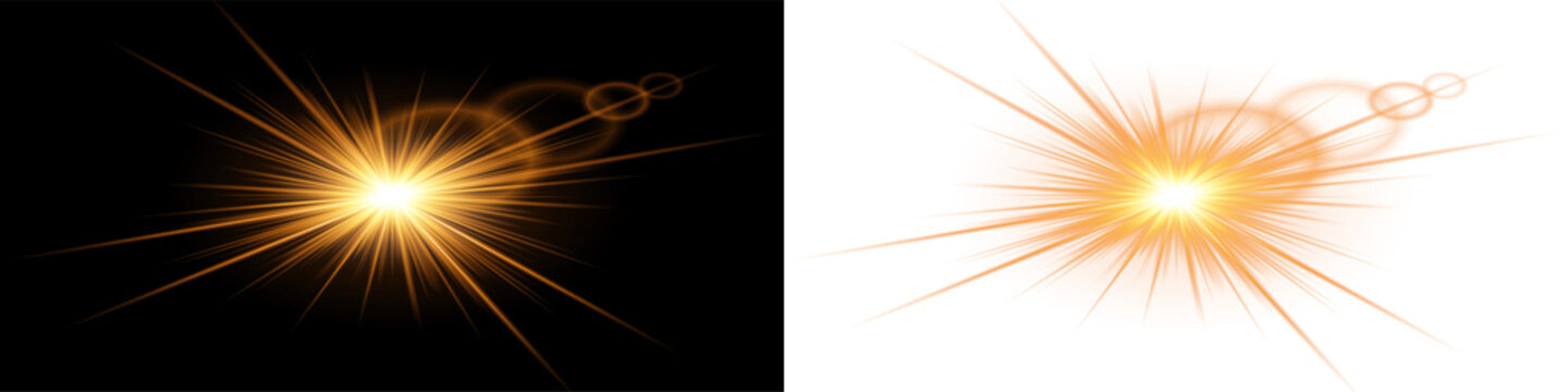 Golden Light Burst and Orange Glow Effects