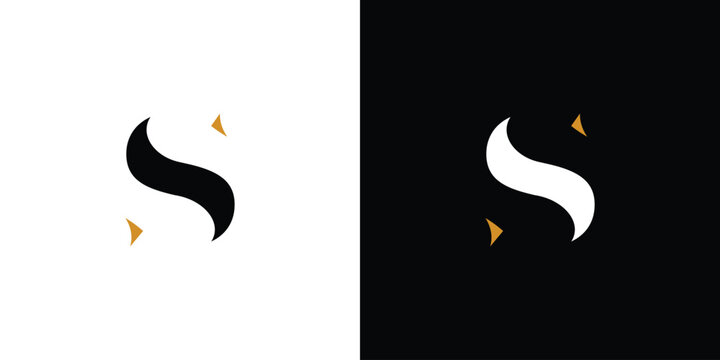 Unique and luxury letter S initials logo design